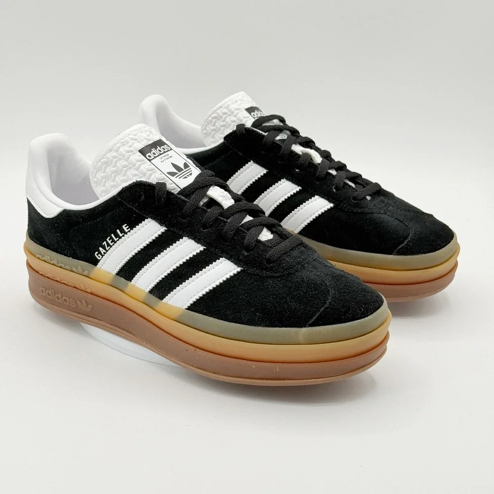 Adidas Gazelle Bold Womens Shoes Size 8.5 Black/Gum Sneakers IE0876 - NEW - Picture 10 of 11